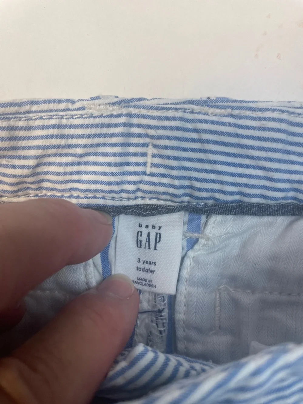 GAP Baby Blue and White Striped Toddler Shorts‎